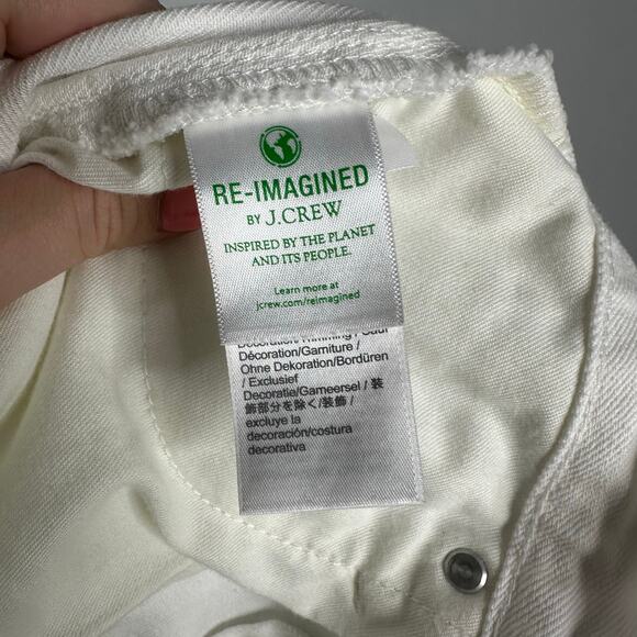 J. Crew Women's White Denim Skirt with Eyelet Cutout Hem + Embroidery Detail 27 - Picture 5 of 7